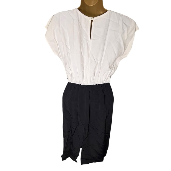 Vtg 80s Just In Thyme Dress Suit Colorblock Blazer 2-Piece Blue Black White 6 - Picture 4 of 8